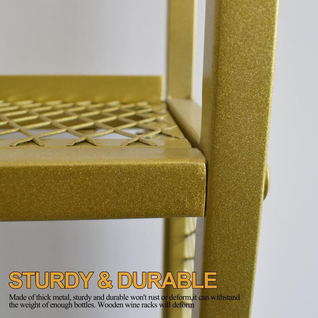 GWLQRTXV X3 39in Wine Rack with LED Lighting Wall Mounted Glass Holder, 3-Tiers Liquor Bottles Shelves Display Storage Organizer Hanging Long Stemware Goblet Metal for Home Mini Bar Cellar Black GWLQRTXV