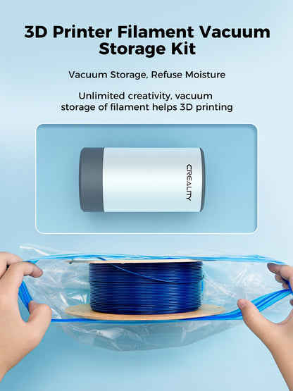 Creality Filament Vacuum Storage Kit, Premium Cleaning Drying Sealed 8 Storage Bags with Automatic Pump/Desiccants, 3D Filament Dryer for 3D Printer Filament(15.75x15.75 inch for 1kg Spool) - WoodArtSupply