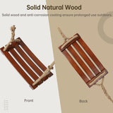 Wooden Tree Swing,500lbs Load Capacity Wooden Swing for Adults & Kids,Adjustable Height,Waterproof Hanging Swing Seat for Indoor,Outdoor,Backyard,Garden,Playground (Chocolate curved swing) BATTIPAW