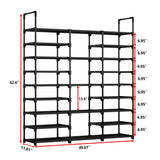 SUOERNUO Shoe Rack Storage Organizer Holds 50-55 Pairs Tall Shelf for Shoes Metal Freestanding Closet Black 9-Tier Non-Woven Dustproof SUOERNUO