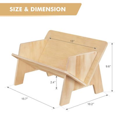 Burlywood Desktop Bookshelf - Stylish Wooden Book Rack for Organising Magazines, Books, and CDs - WoodArtSupply