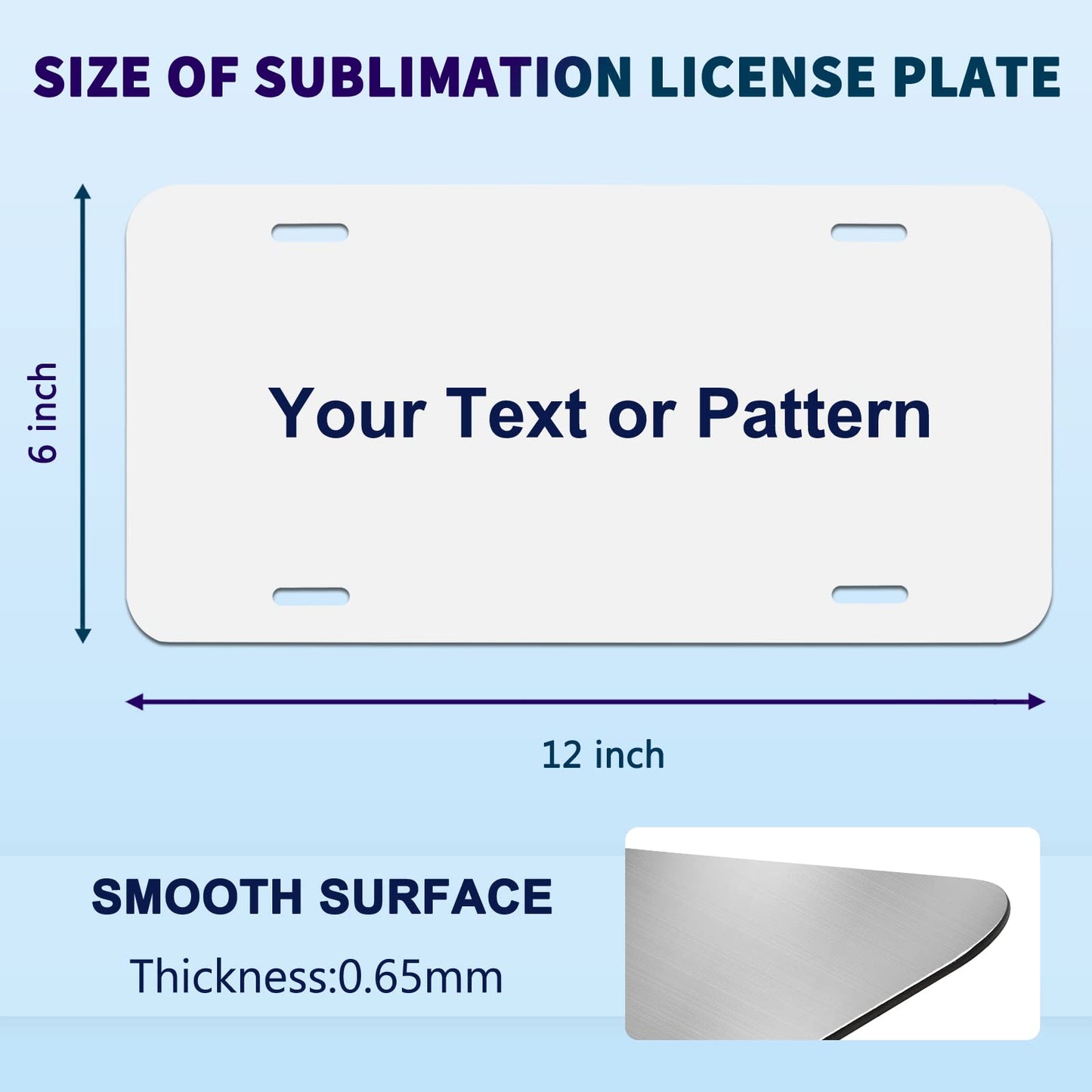 14 Pack Sublimation License Plate Blanks, Metal Automotive Sublimation License Plates Tag for Custom Design Work (White)