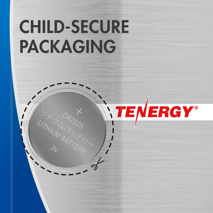 Tenergy CR2025 3V Lithium Button Coin Cell Batteries, Ideal for Key Fob Battery cr2025, Watches, Calculators, Thermometers, Glucometers, and More, 10 Pack - WoodArtSupply