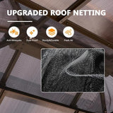 Jolydale 10'x12' Hardtop Gazebo,Outdoor Polycarbonate Gazebo, Double Roof Gazebo, Aluminum Frame Permanent Pavilion with Netting and Curtains, for Patios, Gardens, Backyard Jolydale