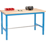 Global Industrial Production Workbench - Maple Butcher Block Safety Edge - Blue, 72"W x 36"D Global Industrial