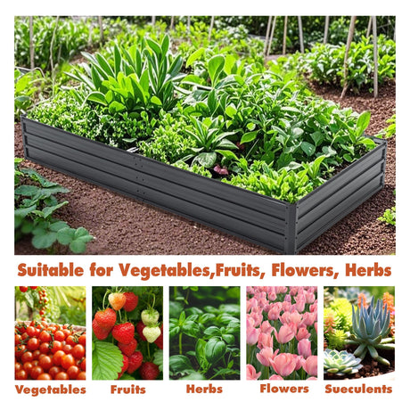 Galvanized Raised Garden Beds Outdoor 8×4×1 ft Planter HouseOfZazla
