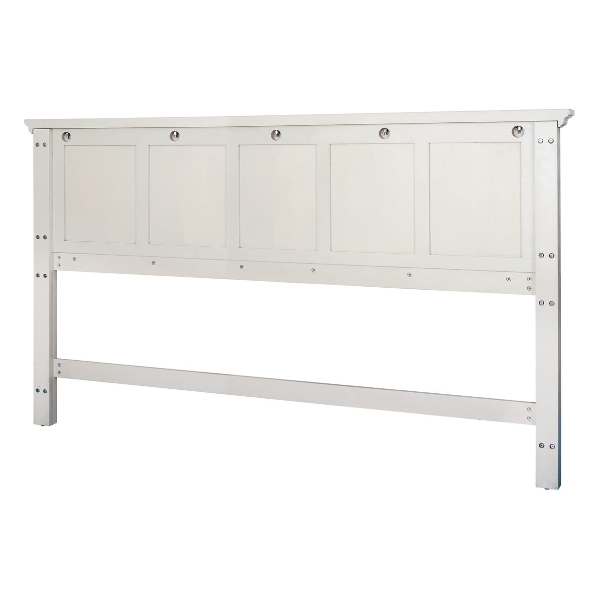 OSP Home Furnishings Farmhouse Basics King Headboard Only, Rustic White Finish OSP Home Furnishings