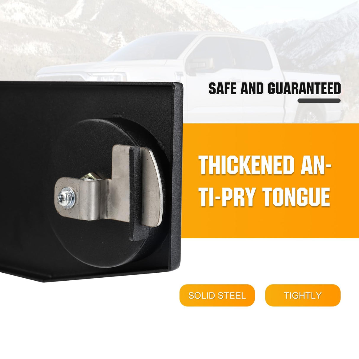 3mirrors Center Console Safe Gun Safe Box with Springs Hinge Compatible with 2021-2024 Ford F150, 2022-2023 F150 Lightning 3mirrors