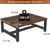 Tigerden Wooden Step Stool for Toddlers Kids and Adults, Heavy Duty Stepping Stools with 300 LB Load Capacity, Foot Step Stool for Bed, Bedroom, Living Room, Bathroom, Kitchen- Rustic Brown & Black Tigerden