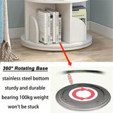 HOLMZCED 360° Rotating 2-Tier White Bookshelf - Versatile Free-Standing Storage Rack for Study, Bedroom, and Living Room HOLMZCED