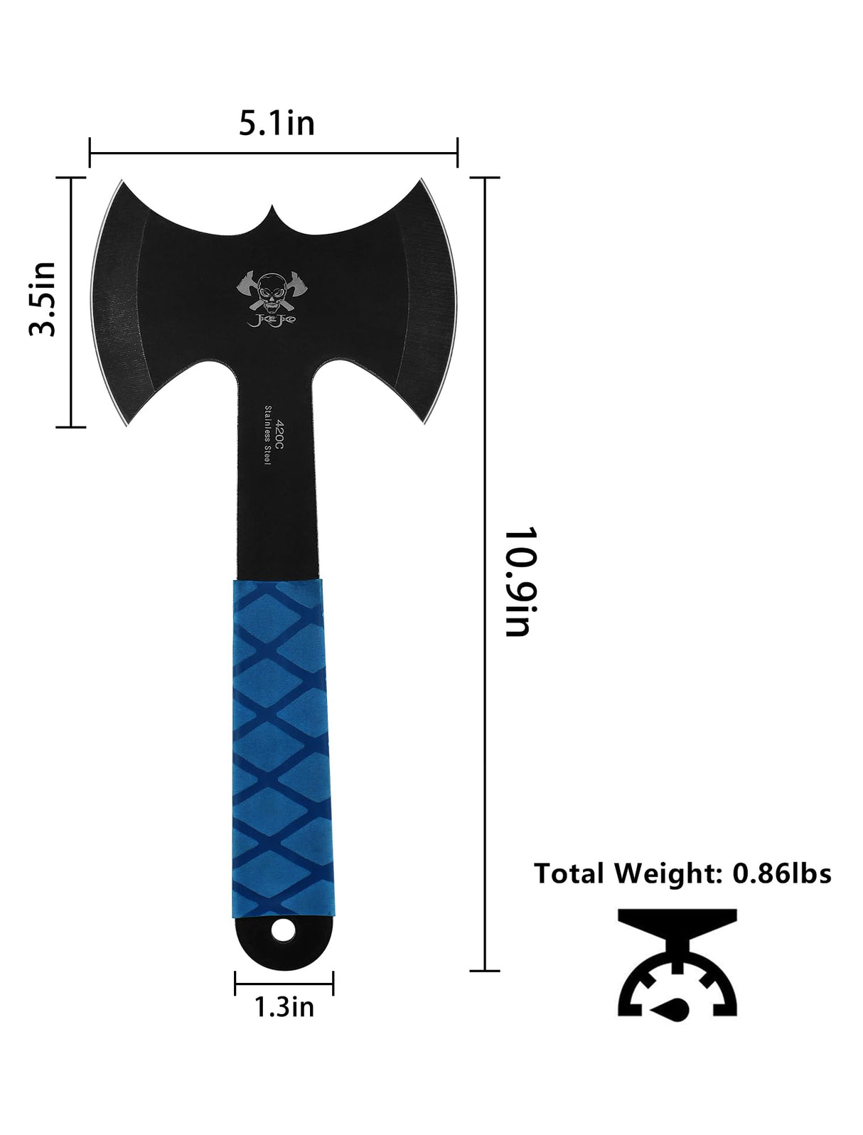 JXE JXO Throwing Axes and Tomahawks Set 6Pack, Double Bite Hawks, Design for Throwing Recreation and Fun JXE JXO