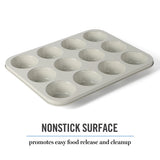 Martha Stewart Gallen 12 Cup Nonstick Carbon Steel Muffin/Cupcake Pan - Cool Grey Martha Stewart