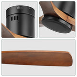 Sofucor 52 Inch Ceiling Fan Without Lights Flush Mount Ceiling Fan with Remote Control, Wood Blades Modern Outdoor Ceiling Fan No Light for Bedroom/Farmhouse/Patio/Indoor Sofucor