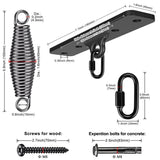 Dolibest Heavy Bag Hanger, Wall Ceiling Mount Hook for Punching Bags, Body Weight Strength Training Systems, Wood Beam Holder with Spring and 2 Carabiners, 4Wood Screws for Wooden Sets Dolibest
