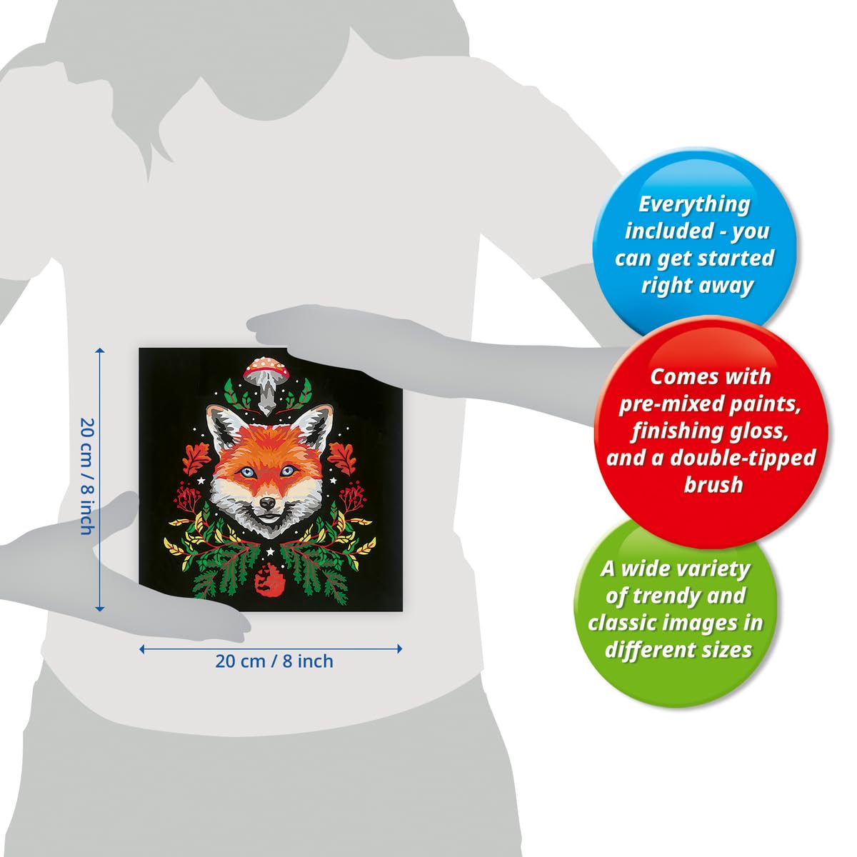 Ravensburger CreArt Pixie Cold: Fox Paint by Numbers Kit for Adults - 23511 - Painting Arts and Crafts for Ages 12 and Up Ravensburger