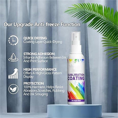 Sublimation coating spray,Sublimation Spray for Cotton Shirts, Quick Dry & Super Adhesion, for All Fabric Polyester T-shirts Carton Wood Canvas Handbag,