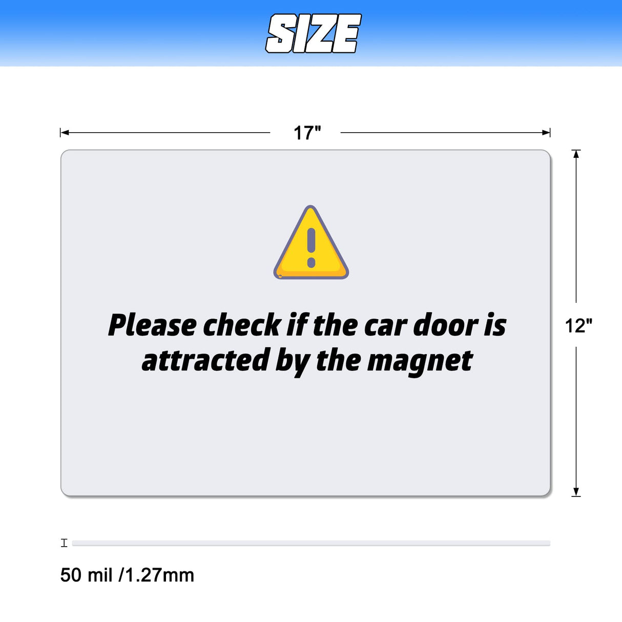 XYK 2 Pack 17” x12” Blank Magnets with 50 mils, Prevent Car Scratches & Dents, Rounded Corners Blank Car Magnet Set, Magnet for Car to Advertise Business and Cover Company Logo XYK