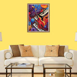 Bimkole 5D Diamond Art Kits for Adults Guitar Piano, Full Drill Musical Notes DIY Rhinestone Embroidery Set Paint with Diamonds Art by Number Kits Cross Stitch Home Wall Craft Decoration 12X16 Inch Bimkole