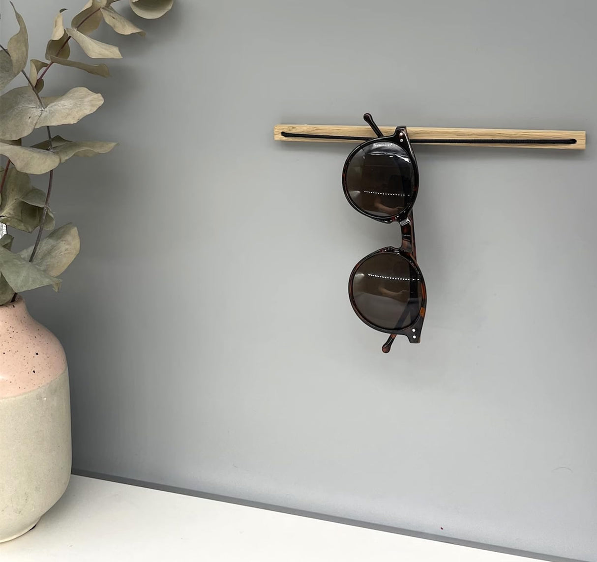 Wooden Sunglass Holder for Wall - Sunglass Organizer and Storage, Eyeglass Holder for Home, Wall-Mounted Sunglass Rack Stand - Keep your Reading Glasses, and Sunnies Organized and within Reach MOUGIGI