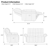 Belffin Leather Loveseat Recliner Sofa for Living Room Oversized Black Manual Reclining Couch for Living Room Double Recliner Home Theater Seating. Black Couch Belffin