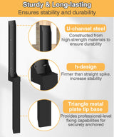 Mokeyder Fence Post Anchor Kit, Heavy Duty Metal Steel Fence Post Repair Kit, Fence Post Anchor Stakes Ground Spike for Repairing Tilted/Broken Wood Fence Post, Metal-Plate Style, 1 Pack Mokeyder