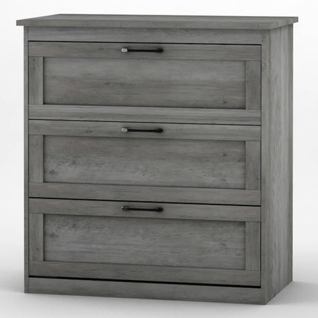 Vikiullf Farmhouse Chest of Drawers, Small Dressers with 3 Drawers for Bedroom, Living Room, Wooden Storage Cabinet, Grey Vikiullf