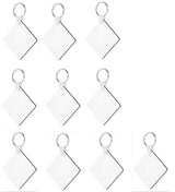 alblinsy hefei 10pcs DIY Sublimation Double-Sided Heat Transfer Keychain Blanks Wooden Hard Board Key Rings White Blank MDF Key Chain for Heat Press(square) alblinsy hefei