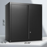 IRONFFICE Metal Wall Storage Cabinet,Steel Garage Hanging Cabinet,Black Cabinets for Storage Wall,Locking Wall Cabinet Small for Home Office,Kitchen IRONFFICE