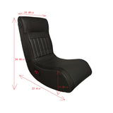 LOONGYOON Foldable Gaming Floor Rocker Chair with Onboard Speakers LED Strip Lighting Bluetooth Music Speakers Vibration Massage USB Charging Port for Gamers Bedroom Game Room Boys Girls Teens Black LOONGYOON