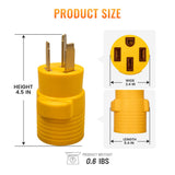 MECMO NEMA 10-50P to 14-50R EV Charger Adapter, 240V 50Amp 3 Prong Plug to 4 Prong EV Charger, 50A Stove Oven Range to EV Generator Adapter 220/250V for Level 2 EV Charging Tesla Power Cord Adaptor MECMO