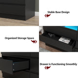 Loomie 6 Drawer Dresser for Bedroom, Wide Chest of Drawers with Charging Station and LED Lights, Traditional Bedroom Furniture, Modern Storage Dresser TV Stand for Living Room (Black) Loomie