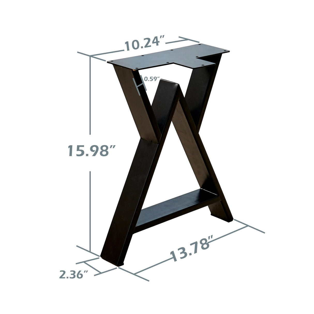 Warmaxx Heavy Duty Solid Metal Furniture Table Legs, 16 inch Height Set of 2 Black DIY Wrought Iron Legs Industrial Live Edge Table Sturdy Legs for Entry Bench Coffee Table End Table Leg with Screws Warmaxx