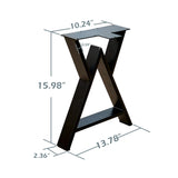 Warmaxx Heavy Duty Solid Metal Furniture Table Legs, 16 inch Height Set of 2 Black DIY Wrought Iron Legs Industrial Live Edge Table Sturdy Legs for Entry Bench Coffee Table End Table Leg with Screws Warmaxx