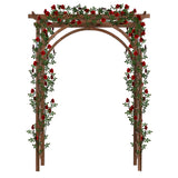 Homgrace 7FT Wooden Garden Arbor - Garden Bridal Party Decoration Arch, Wood Garden Trellis for Plant Climbing, Wedding Arch for Ceremony Garden Backyard Lawn (Dark Brown) Homgrace