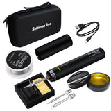 Cordless Soldering Iron Kit, 【2000mAh battery USB Rechargeable】Portable Soldering Iron, 3 Temperature Adjustable Wireless for Small Soldering Projects, Home Appliance Repair KINGSOM