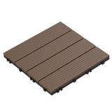 Pure Garden Patio and Deck Tiles - 24-Pack Interlocking 12x12 Wood Plastic Composite Weather-Resistant Outdoor Flooring Pavers (Brown) Pure Garden
