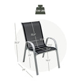 Giantex Set of 4 Patio Chairs, Stackable Outdoor Dining Chairs, 330 LBS Capacity, All Weather Resistant, Heavy Duty Rustproof Metal Armchairs, Lawn Chairs for Front Porch Yard Pool Garden Giantex