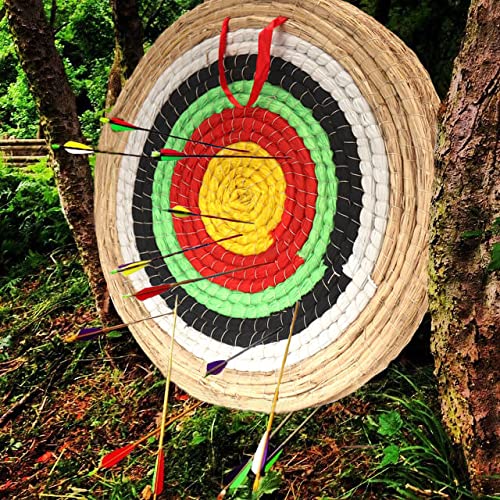 DOSTYLE Archery Targets Traditional Solid Straw Round Archery Target Shooting Bow Coloured Rope Target Face Three Layer for Shooting Practice Dostyle