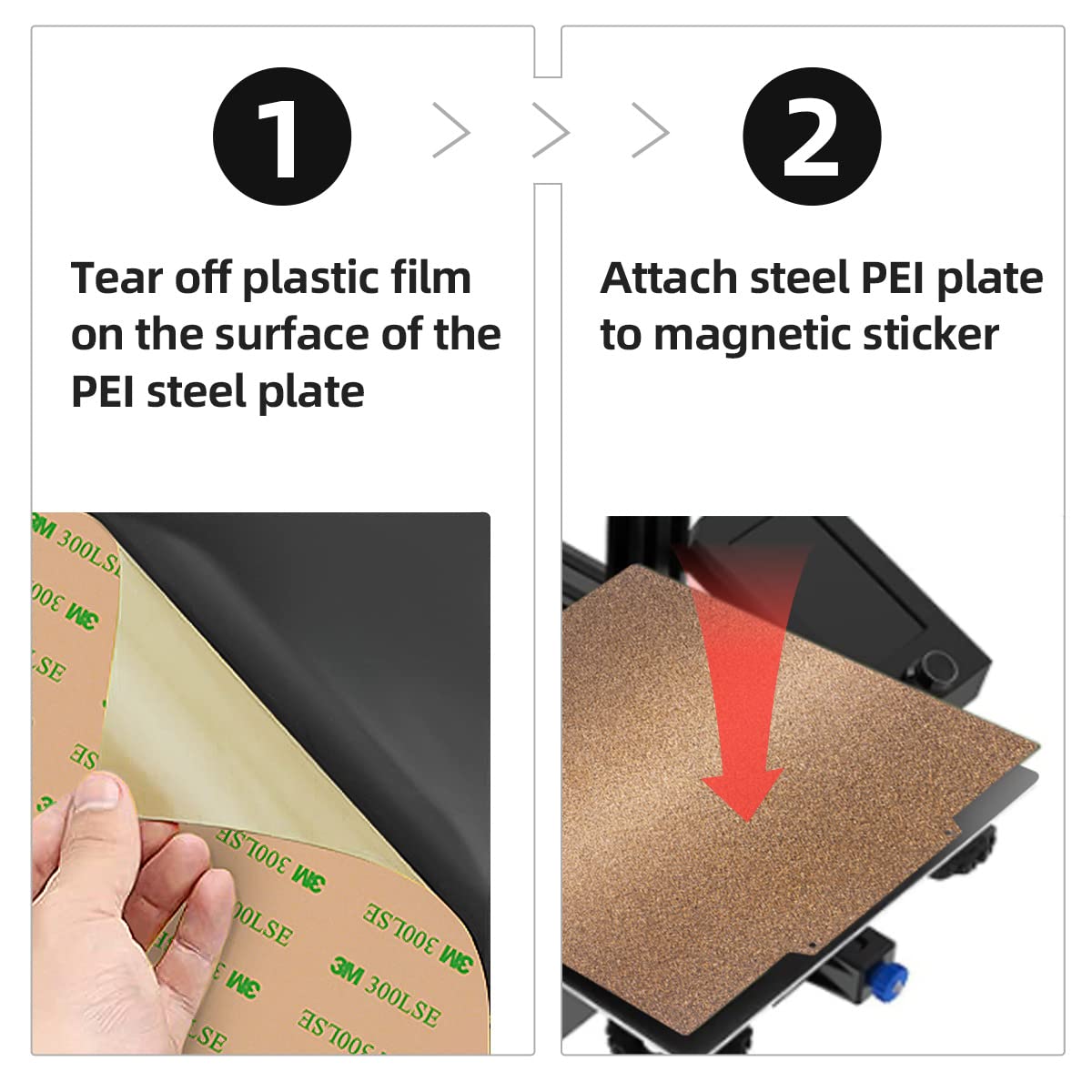 Geeetech PEI Sheet 235x235mm, Double Textured Surface Magnetic Build Plate, Flexible Removable Spring Steel with Adhesive for Creality Ender 3/3 V2/Neo, Ender 3 Pro/Neo/3 S1, k1, Neptune 3/3  - WoodArtSupply