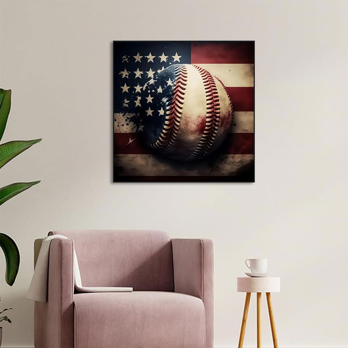 KTHOFCY 5D DIY Diamond Painting Kits for Adults, American Flag Baseball Full Drill Embroidery Cross Stitch Crystal Rhinestone Paintings Pictures Arts Wall Decor Painting Dots Kits 11.8X11.8 inch KTHOFCY