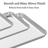 Wildone Baking Sheet Set of 3, Stainless Steel Cookie Sheet Baking Sheet Pan, 9/12/16 Inch, Non Toxic & Heavy Duty & Easy Clean Wildone