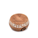 BHAVATU Yarn Storage Mango Wood Yarn Bowl for Crocheting | Crochet/Knitting Yarn Bowls Best Gift from Craft Supplies (6" x 6"x 3") BHAVATU