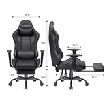 Homall Gaming Chair Massage Computer Office Chair Ergonomic Desk Chair with Footrest Racing Executive Swivel Chair Adjustable Rolling Task Chair (Black) Homall