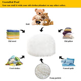 Fur Pouf Ottoman Unstuffed Floor Pouf White Ottoman Foot Rest NO Filler 20x20x12 Inches Round Poof Seat Floor Bean Bag Chair Foldable Floor Chair Storage for Living Room Bedroom White Cover ONLY Asuprui