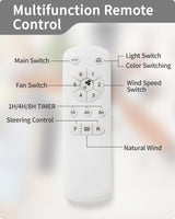 52 inch Ceiling Fans with Lights,Modern,Low Profile,Remote Control,3 Downrods,5 Blades,3-Color LED Light,Quiet Reversible DC Motor for Living Room,Bedroom,Patios CACI Mall