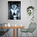 MOMDEDP Wolf Diamond Art Kits for Adults,DIY Animal Diamond Painting Kits for Adults Beginners,5D Full Drill Diamond Dots with Diamond Gem Art and Crafts for Home Wall Decor 12x16inch MOMDEDP