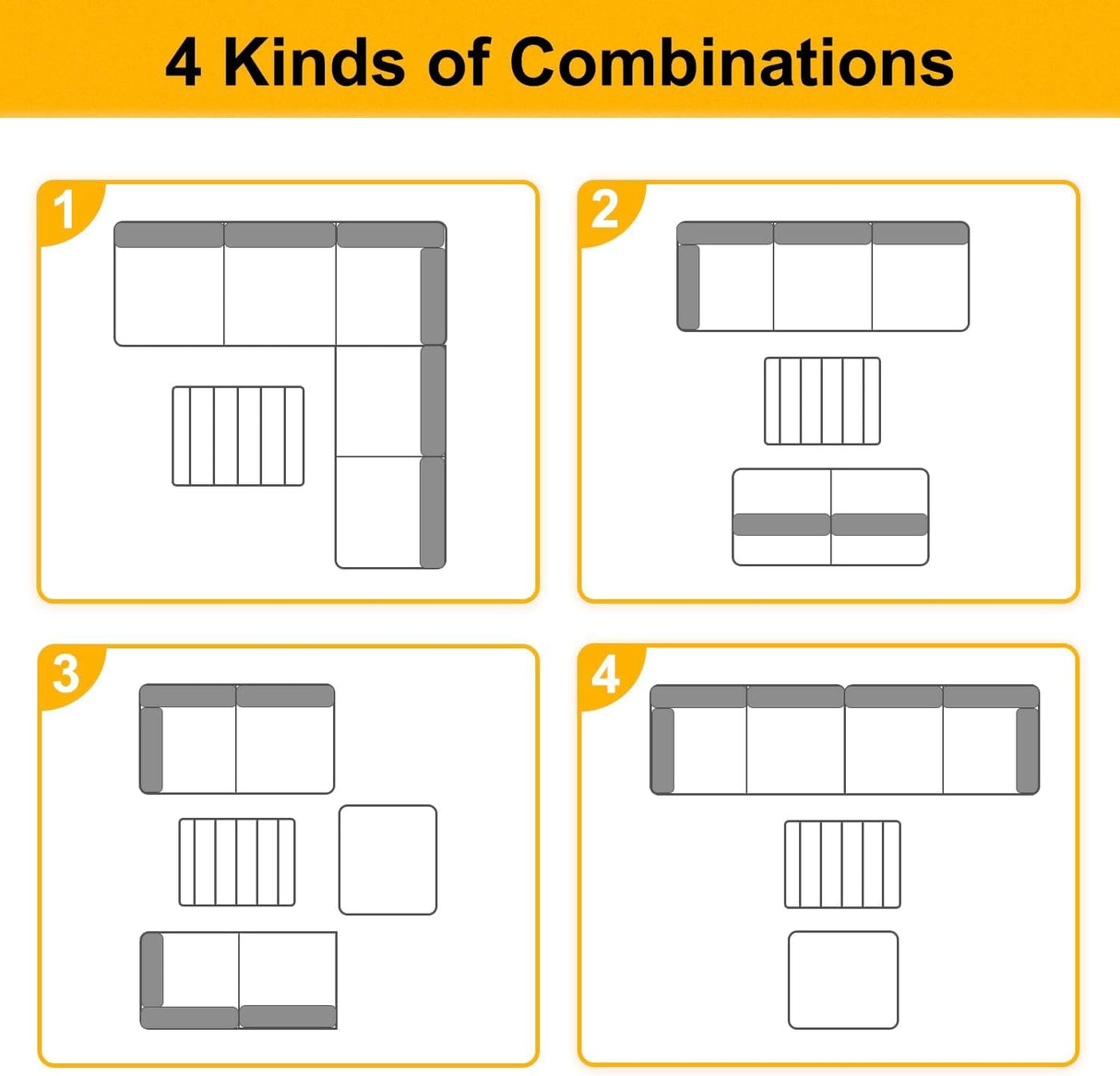 PayLessHere Patio Furniture 4 Pieces Outdoor Furniture L-Shaped Sectional Sofa Conversation Sets Patio Corner Set with Coffee Table Acacia Wood and Waterproof Cushion (Blue) PayLessHere