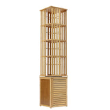 360° Rotating 6-Tier Bamboo Bookshelf with Shutter Door - Stylish Storage Rack for Small Spaces OUKANING