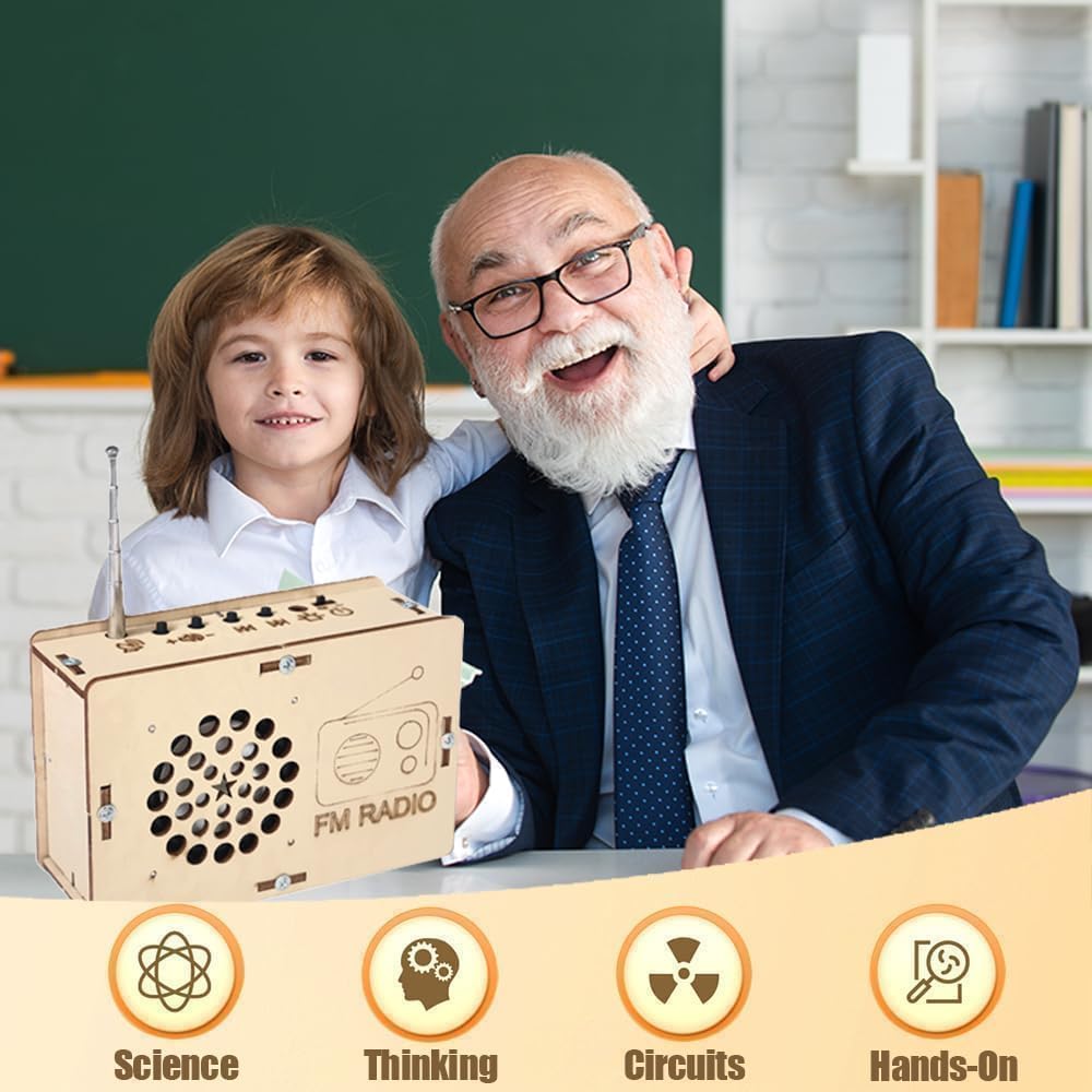 Science Kits for Kids Age 5-7 8-12 12-14 STEM Toys for Boys Girls Age 8-13 Christmas Birthday Gifts for 6 7 8 9 10 11 12 13 14 Year Old Girls Boys Teens DIY Building Radio Kit Electronic for Kids ANNISOKA