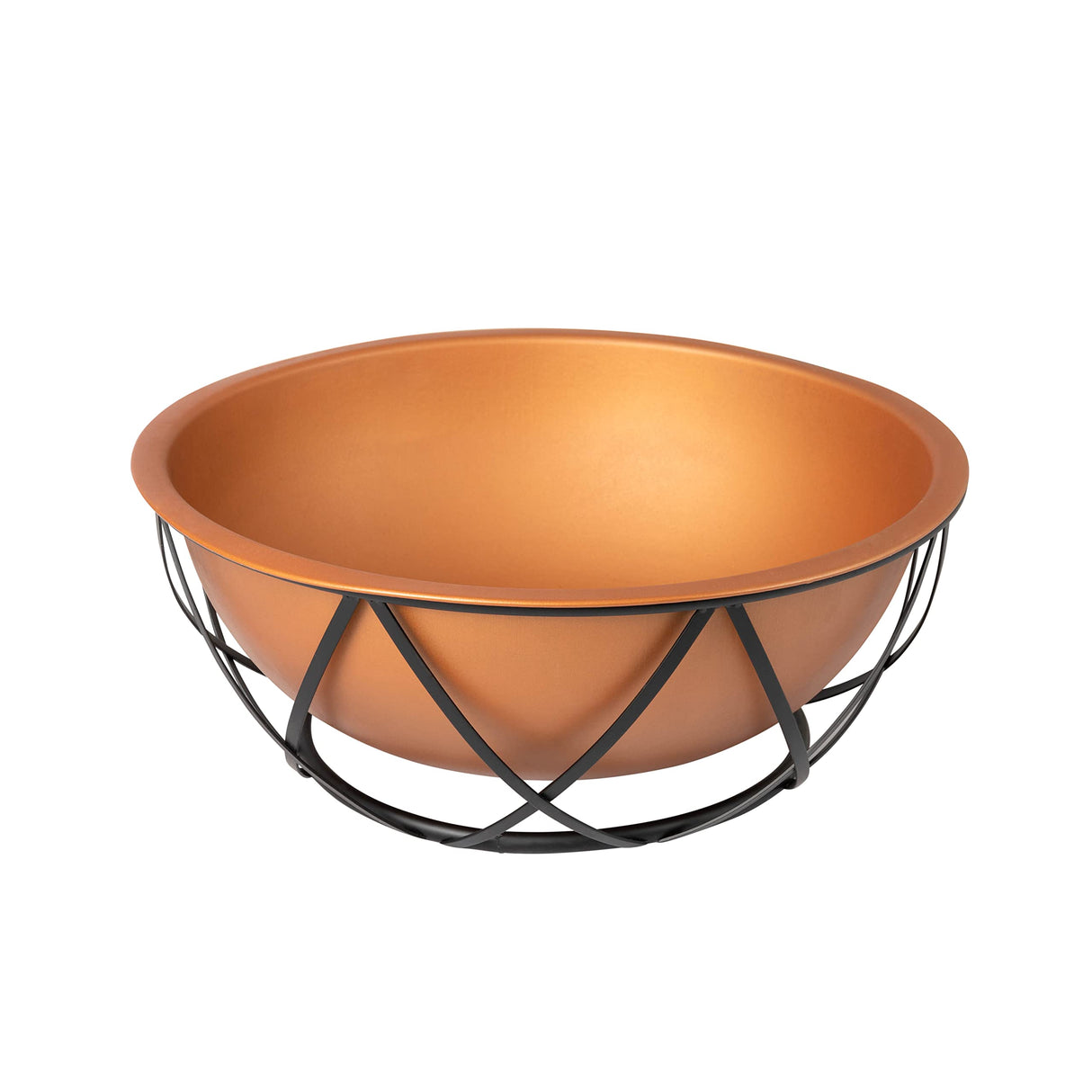 Fire Sense 62241 Fire Pit Barzelonia Copper-Look Wood Burning Lightweight Portable Outdoor Firepit Backyard Fireplace Camping Bonfire Included Screen Lift Tool & Cooking Grate - Round - 26" Fire Sense